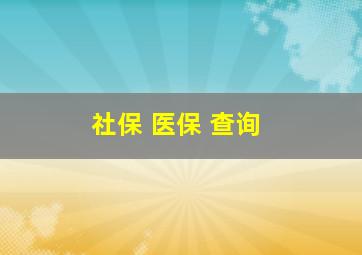 社保 医保 查询